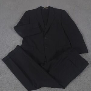 Joseph Abboud 2-Piece Suit Mens 46R Pants 36x31 Black Slacks Blazer Trousers